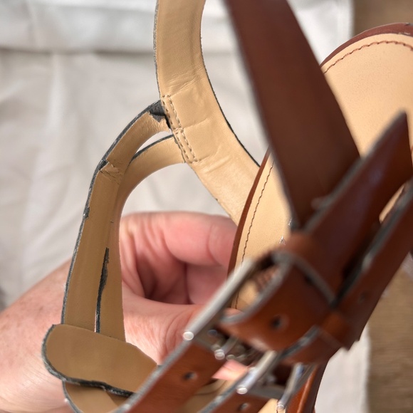 Audrey Brooke Brown Leather Strappy Heels – Size 8.5 - Picture 6 of 8